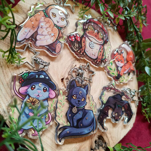 Witch Familiars Keychains
